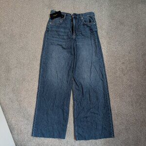 rag & bone High-Rise Wide-Leg Button Fly Blue Denim Women's Jeans NWT MSRP $295